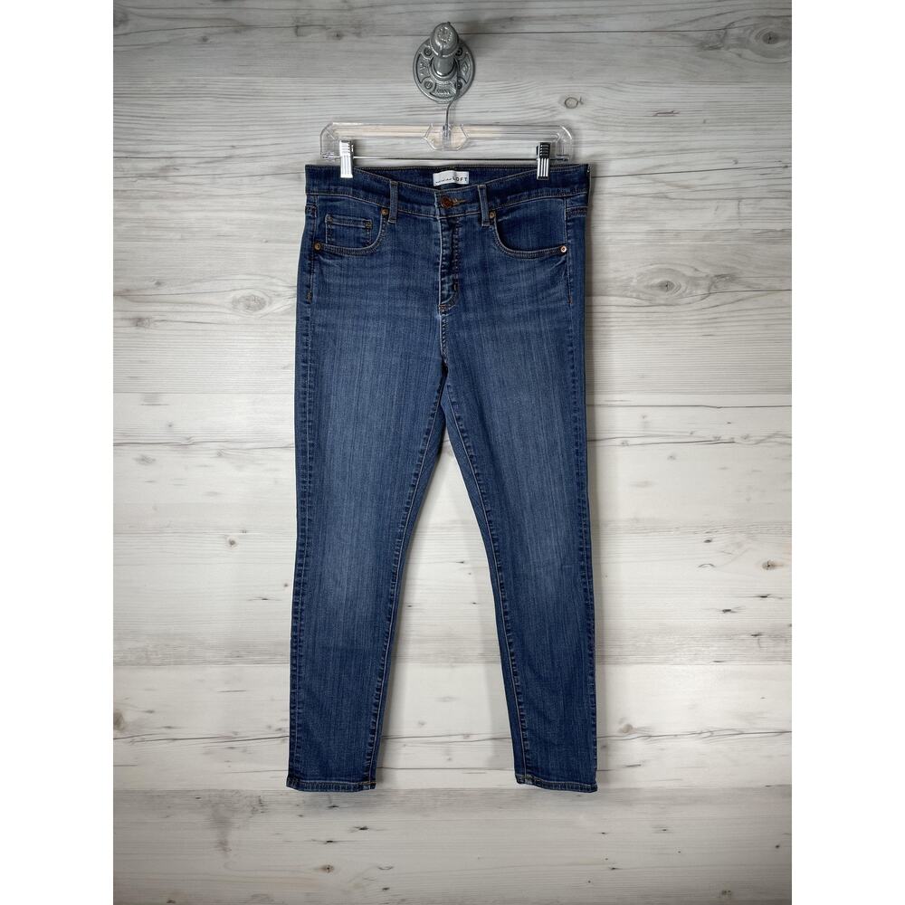 LOFT Jeans Womens 8/29 Blue Medium Wash Modern‎ Skinny Stretch Denim Zip Fly